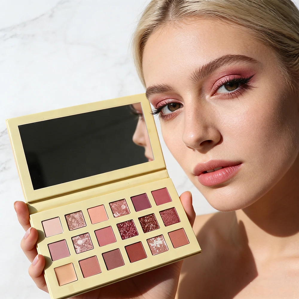 Palette de fards à paupières personnalisée 18 couleurs, fini mat, scintillant, neutre, longue tenue, waterproof, marque privée, maquillage pour les Femmes